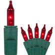 50 PureLock TM Red Christmas Mini Lights, Green Wire, 6" Spacing