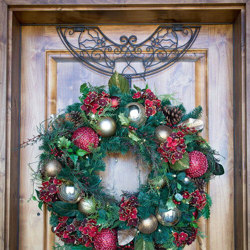 Decorative Wreath Hanger, Deco Holly, Antique Metal, Adjustable