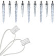 C7 Cool White Falling Icicle Commercial LED Christmas Lights, 15 Lights, 15'