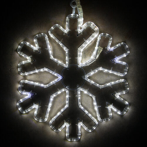 16" 18 Point Snowflake with Clear Acrylic Center, Cool White Lights 