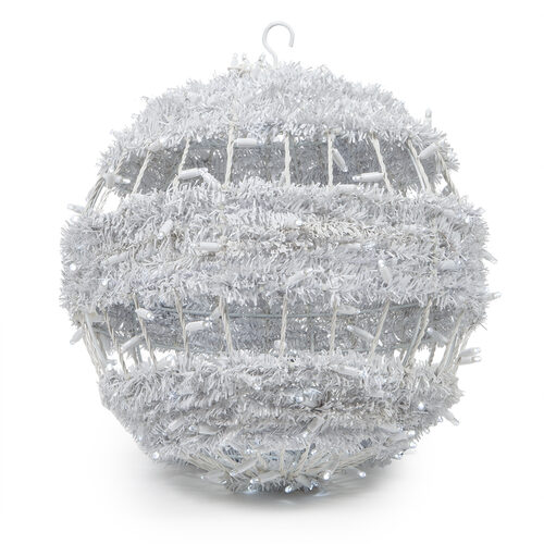 20" Cool White LED Commercial Light Ball With Tinsel Swirl