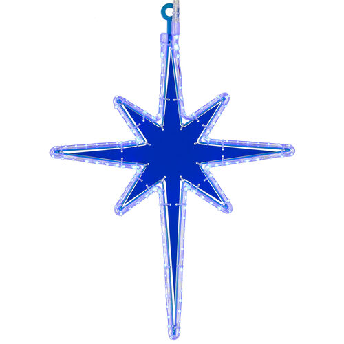 20" LED Bethlehem Star with Blue Acrylic Center, Blue Lights 