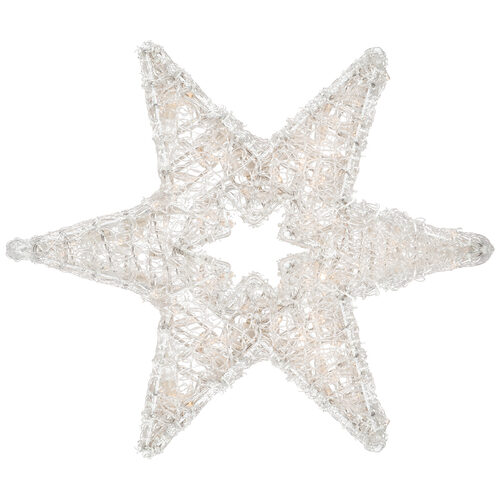 24" LED Dimensional Six Point Star, Warm White Lights 