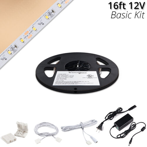 Basic 12V LED Strip Light Kit, Sun Warm White