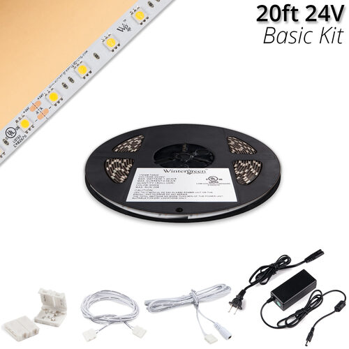 Basic 24V High Output LED Strip Light Kit, Sun Warm White