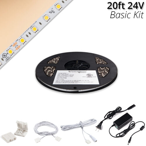Basic 24V High Output LED Strip Light Kit, Champagne Warm White