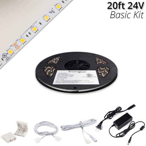 Basic 24V High Output LED Strip Light Kit, Pure White