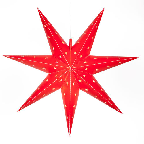 Red Aurora Superstar TM 7 Point Star Light, Fold-Flat, LED Lights, Outdoor - Wintergreen Corporation