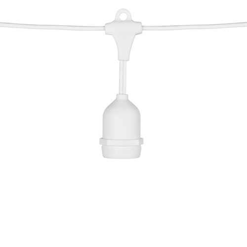 E26 - Medium Light Patio Stringer with Drops, White Wire