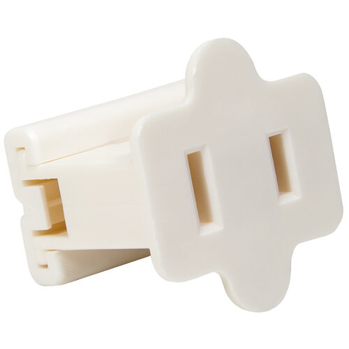 White SPT1 Female Zip Plug With Knockout Tab