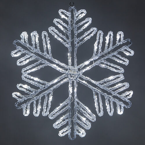25" Double Sided Iced LED Snowflake, Cool White