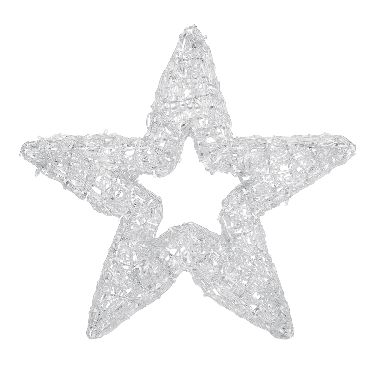 クリスマス 白色 LED クリスタル スターライト 90cm Wintergreen Lighting&reg LED Five Point Dimensional Star, Cool