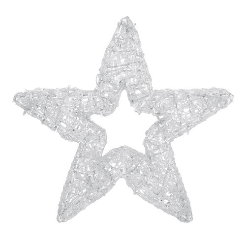 24" LED Five Point Dimensional Star, Cool White Lights 