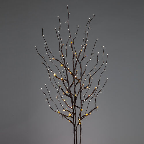 Battery Operated Brown Lighted Branches With Crystal Beads Warm Battery Operated Brown Lighted Branches With Crystal Beads Warm White Led Set Of 3