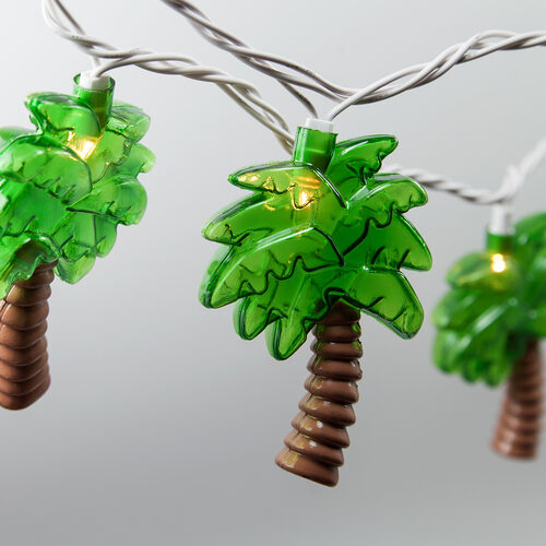 Palm Tree String Lights, 10 Clear Lights Wintergreen Corporation