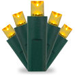 Kringle Traditions 5mm Gold LED Christmas Lights on Green Wire