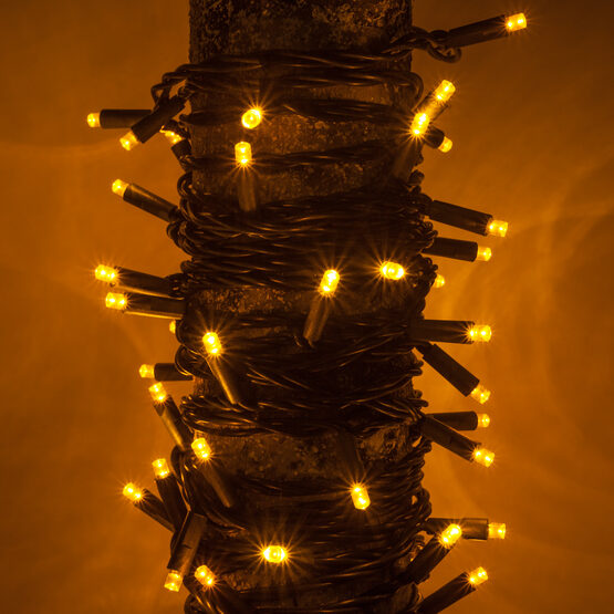 Kringle Traditions 5mm Gold LED Christmas Lights on Green Wire