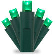 50 Kringle Traditions 5mm Green LED Christmas Lights, Green Wire, 4" Spacing