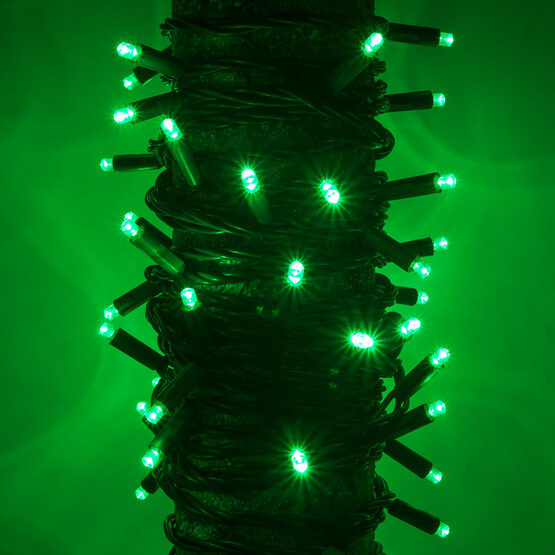 Kringle Traditions 5mm Green LED Christmas Lights, Green Wire, 6