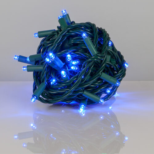 Kringle Traditions 5mm Blue LED Christmas Lights, Green Wire, 6 Spacing,  Balled Set - Wintergreen Corporation