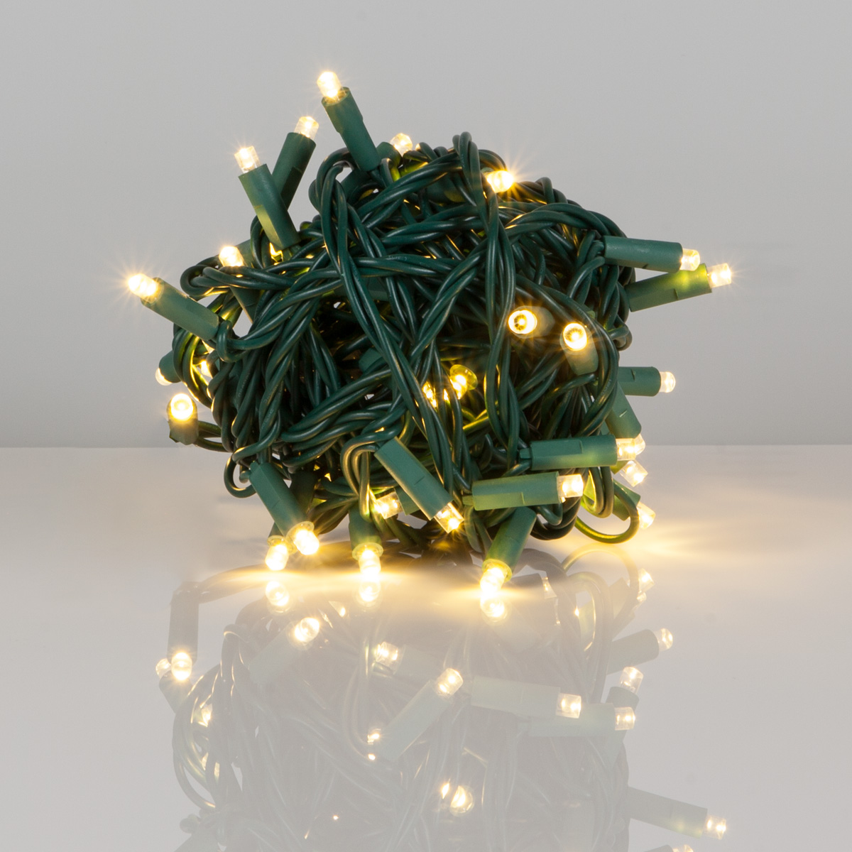 Kringle Traditions 5mm Warm White LED Christmas Lights Green