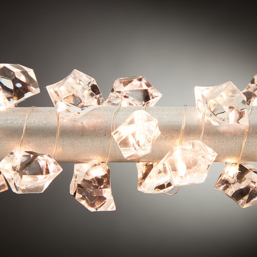 Warm White Battery Operated Gem Fairy LED Lights, Silver Wire