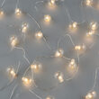 Warm White Battery Operated Globe Fairy LED Lights, Silver Wire
