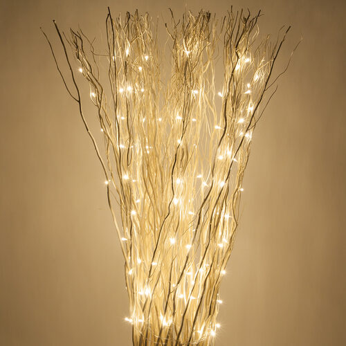 White Free Standing Lighted Willow Branches, Warm White LED - Wintergreen  Corporation