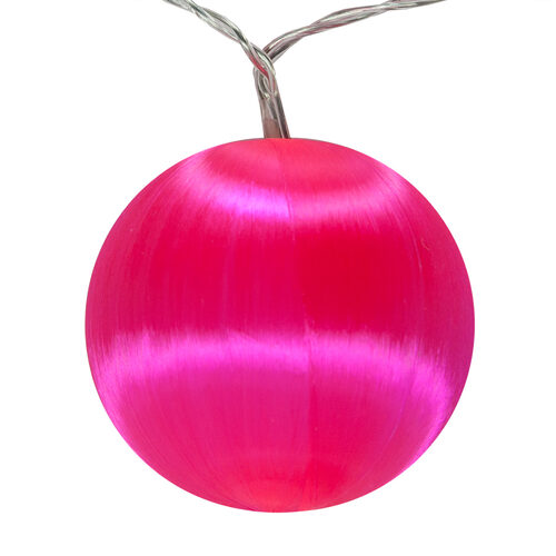 Holiday Ball Ornament String Lights 6 Ft Pink 