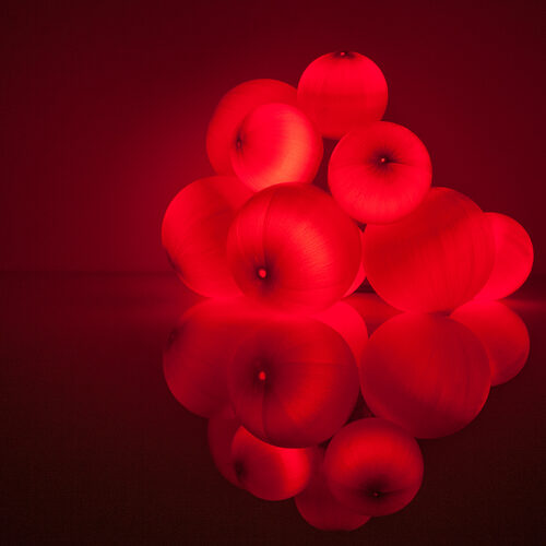 Battery Operated Red Ball Ornament Light Set, 10 Red LED Lights