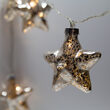 Wintergreen Lighting&reg Battery Operated LED Iridescent Gold Glass Star String Lights, 10 Warm White Lights