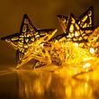 Wintergreen Lighting&reg Battery Operated LED Golden Metal Star String Lights, 10 Warm White Lights