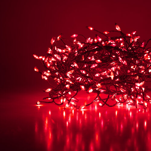 Red LED Fairy Lights, Silver Wire