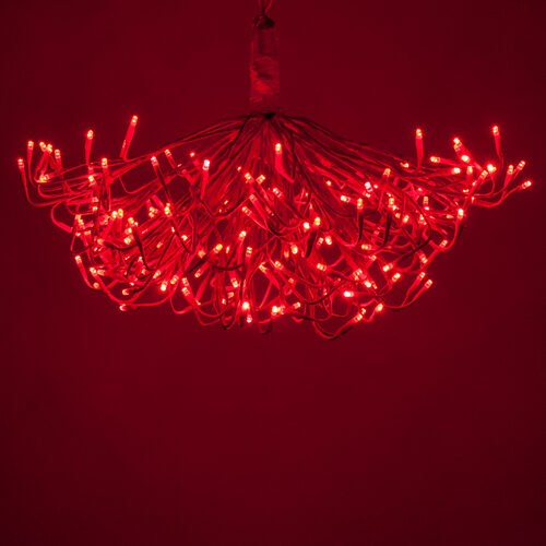 24" Red Starburst Lighted Branches, Red-Cool White LED
