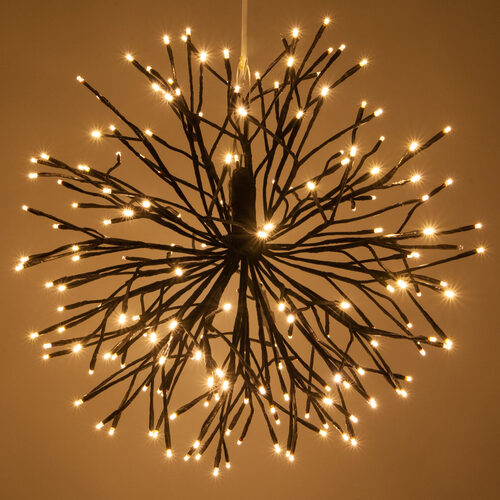 24" Brown Starburst Lighted Branches, Warm White LED, Twinkle