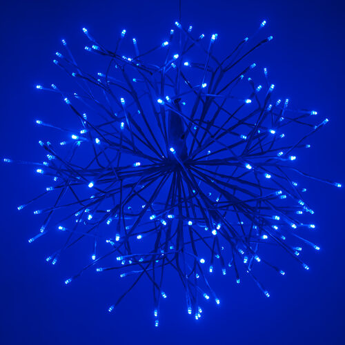 24" Blue Starburst Lighted Branches, Blue-Cool White LED