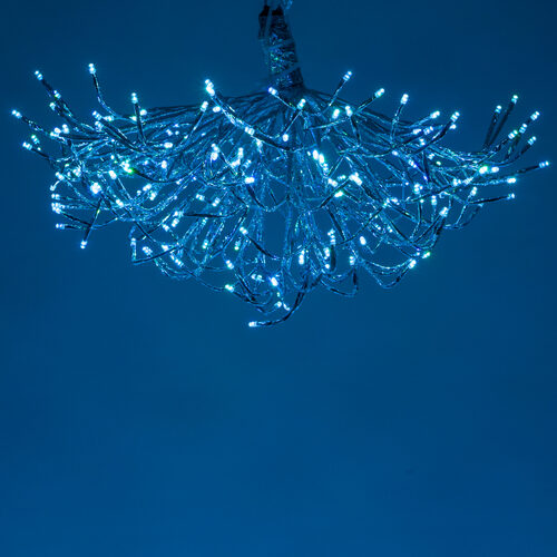 24" Silver Starburst Lighted Branches, RGB LED