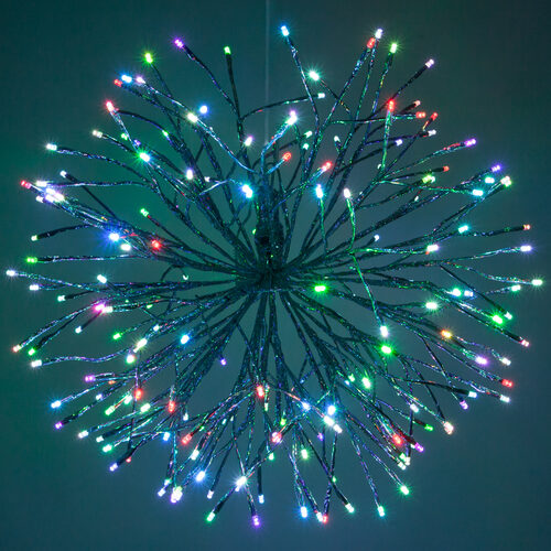 24" Silver Starburst Lighted Branches, Multicolor LED, Twinkle