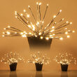 15" Silver Starburst Lighted Branches, Warm White LED, Twinkle, Set of 3 