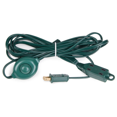 Green Multi Outlet Extension Cord with Foot Switch