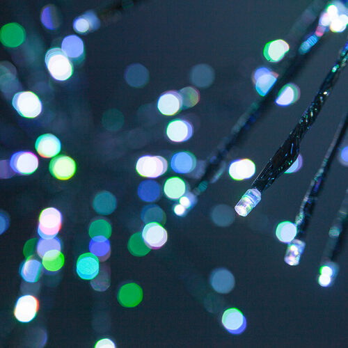 15" Silver Starburst Lighted Branches, RGB LED, Set of 3 