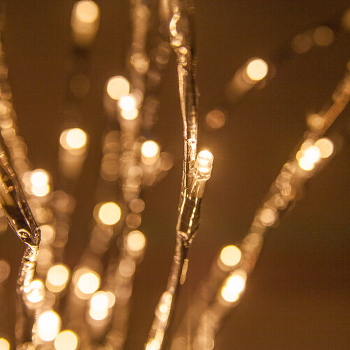 40" Silver Lighted Branch, Warm White LED