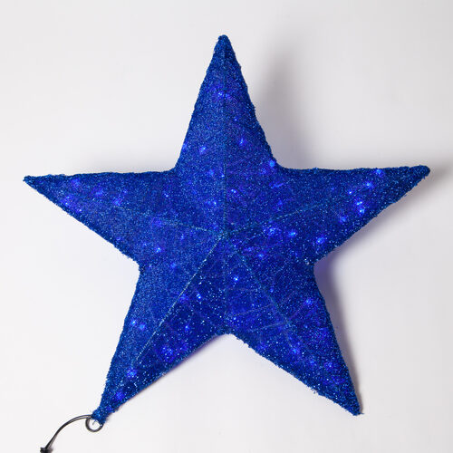 20" Blue Metallic Polymesh Commercial Star Light, Blue LED Lights