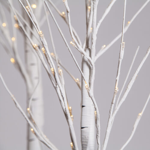 5' Warm White LED Birch Tree