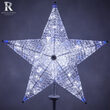 Shimmering Cool White & Blue LED Crystal 5 Point Star Tree Topper