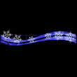 26' x 5.2' LED Blue Ribbon and Cool White Snowflake Streetscape
