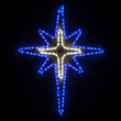 28" Blue and Cool White Bethlehem Star with Cross Center 