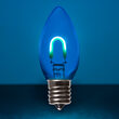 C9 Transparent Glass Blue FlexFilament LED Bulbs 