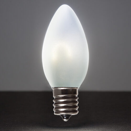 C9 Satin Glass Cool White FlexFilament LED Bulbs 