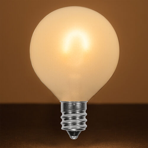 G50 Satin Glass Warm White FlexFilament Globe Light LED Edison Bulbs , E12 - Candelabra Base